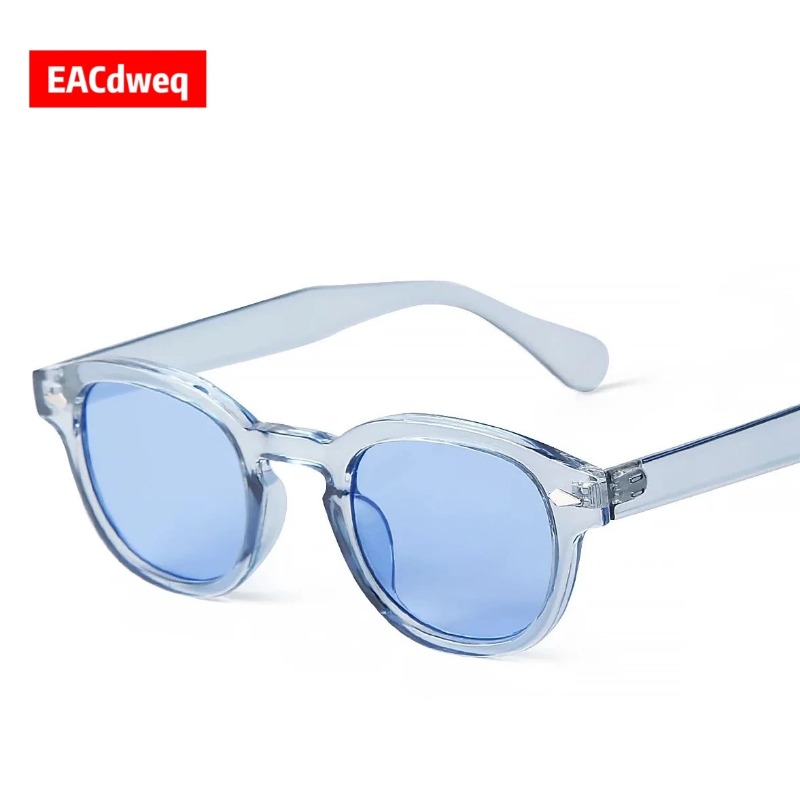 Women Fashion Glasses - Fashion Transparent Blue Round Sunglasses Women