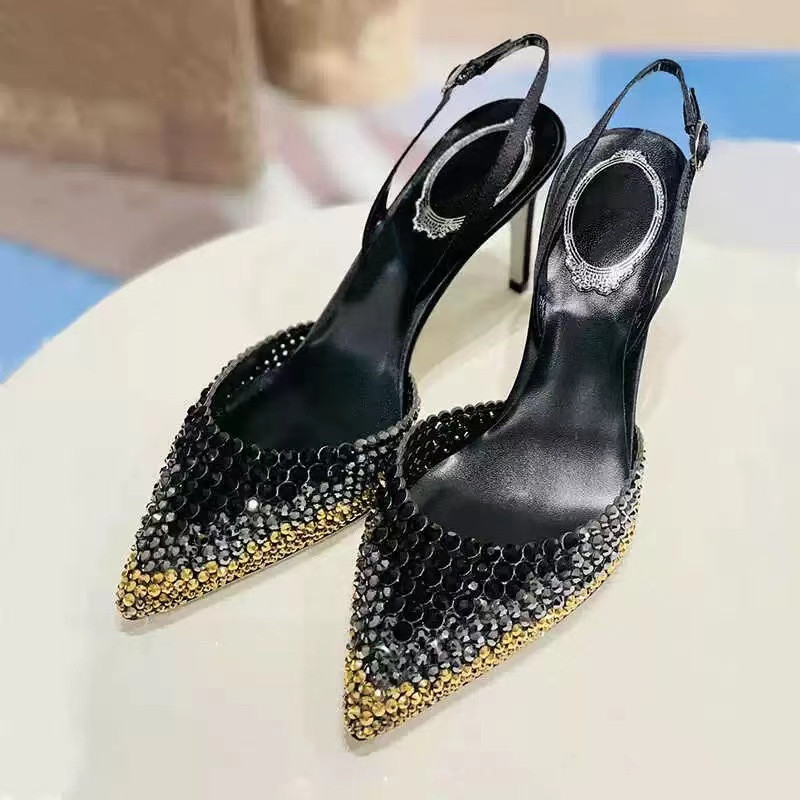 Women'S Fashion Boots - Star-shaped gradient rhinestone pointed toe short