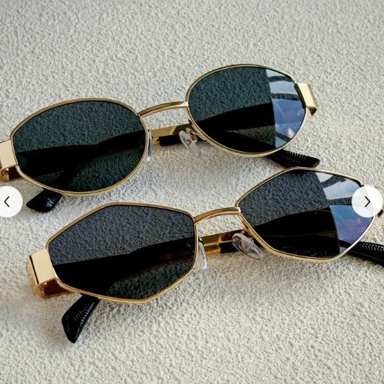 Women Fashion Glasses - Trendy Round Frame Metal Sunglasses for