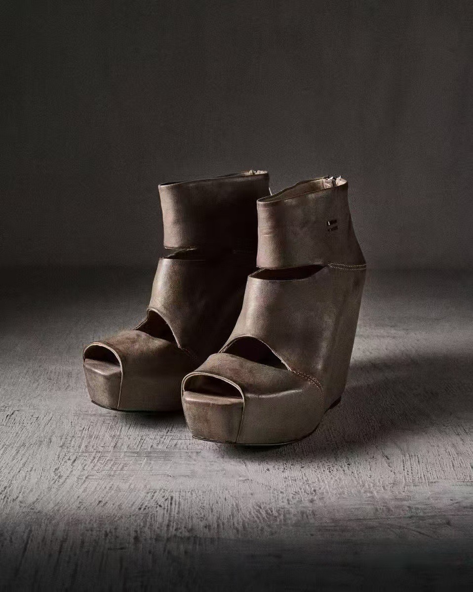 Women'S Fashion Boots - Summer New Women's Vintage Grey Distress