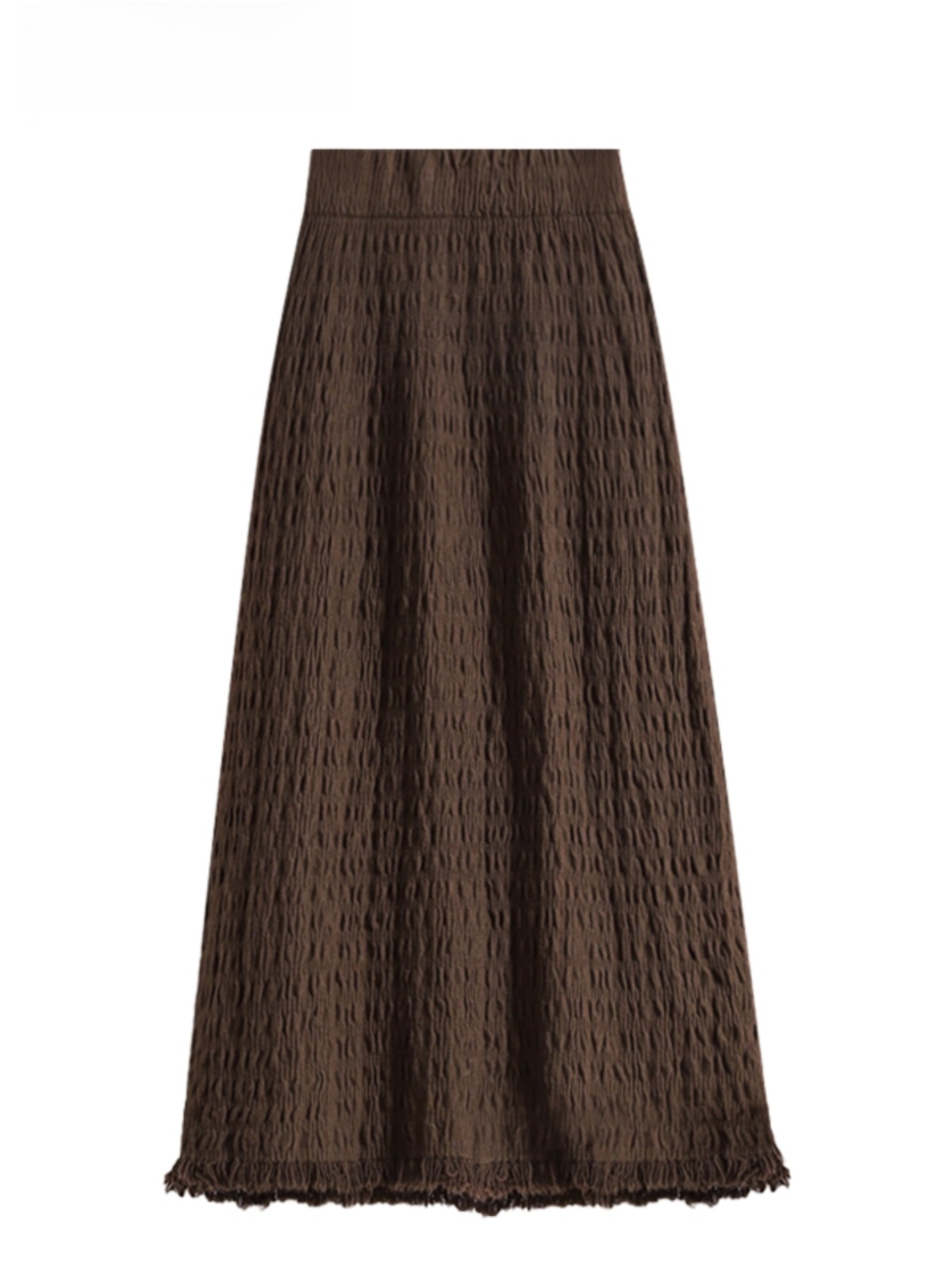 A-Line Skirt Midi - High Waist Knitted A-Line Skirt for