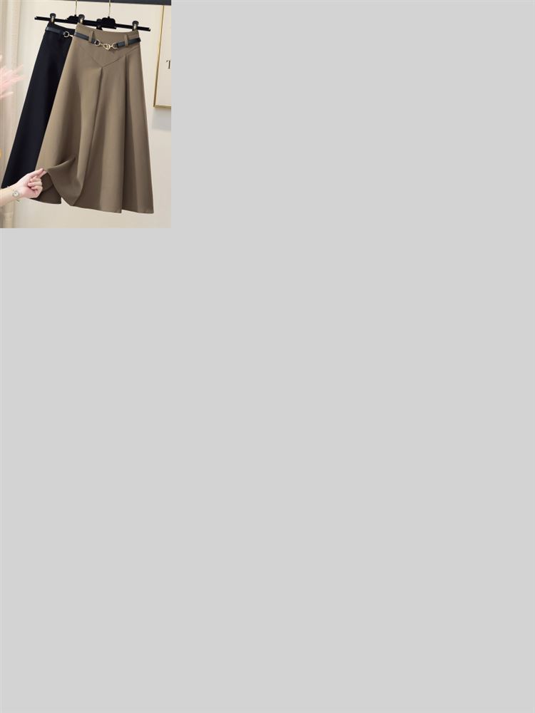 A-Line Skirt Midi - Spring Autumn New Style Women's High