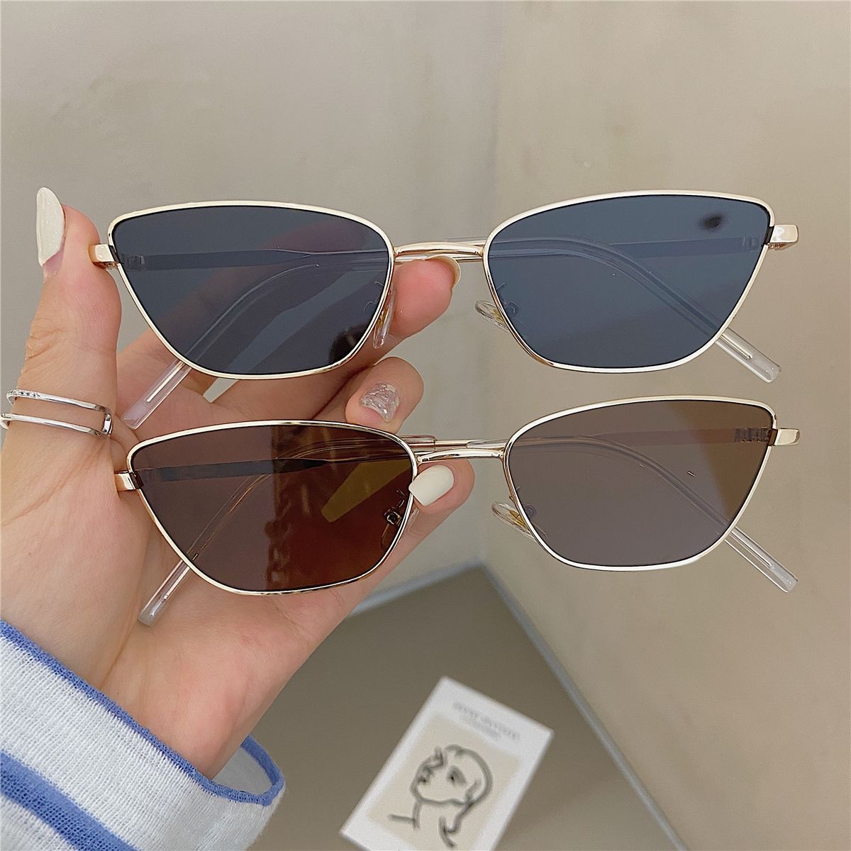 Women Fashion Glasses - Fashionable Rhombus-Shaped Metal Sunglasses for Women,