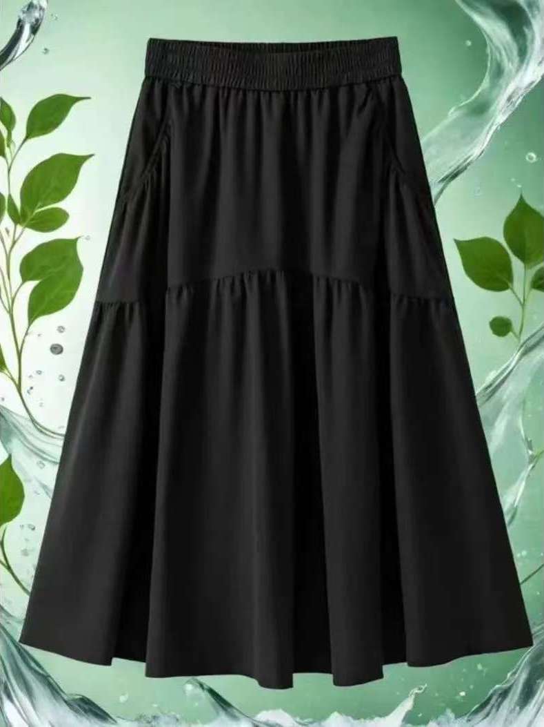 A-Line Skirt Midi - Comfortable A-Line Midi Skirt for plus