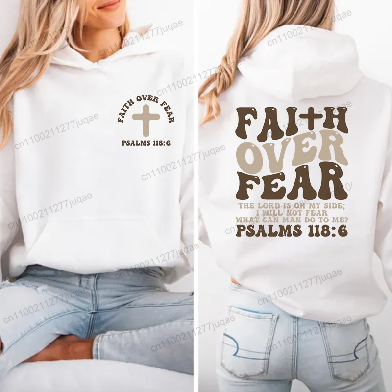 Faith Over Fear Print Sweatshi - đánh giá và giá Women Fashion Over 50