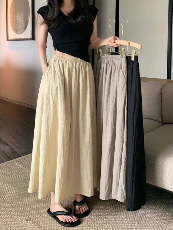 Extra Large Size Ice Silk High - đánh giá và giá A-Line Skirt Midi