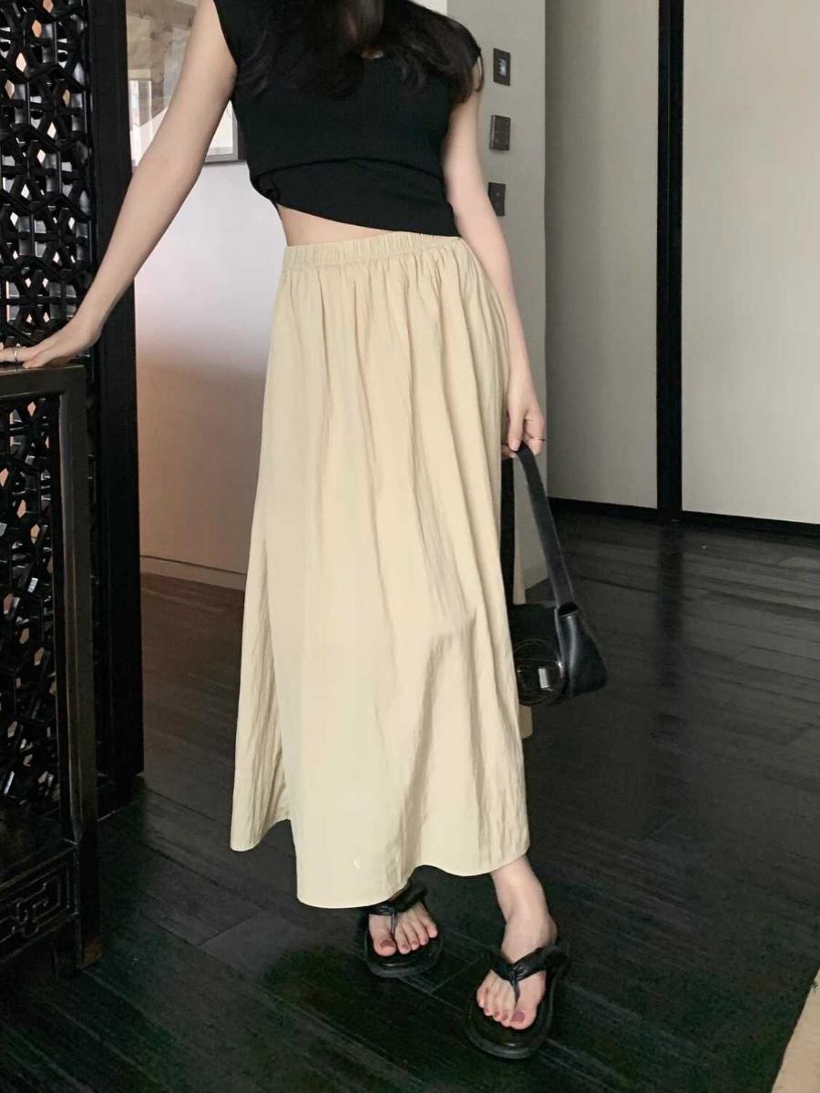 Extra Large Size Ice Silk High - đánh giá và giá A-Line Skirt Midi