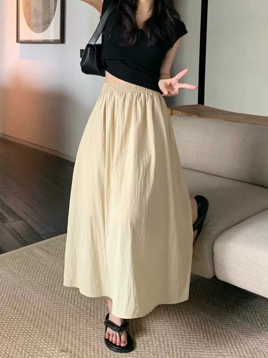 Extra Large Size Ice Silk High - đánh giá và giá A-Line Skirt Midi