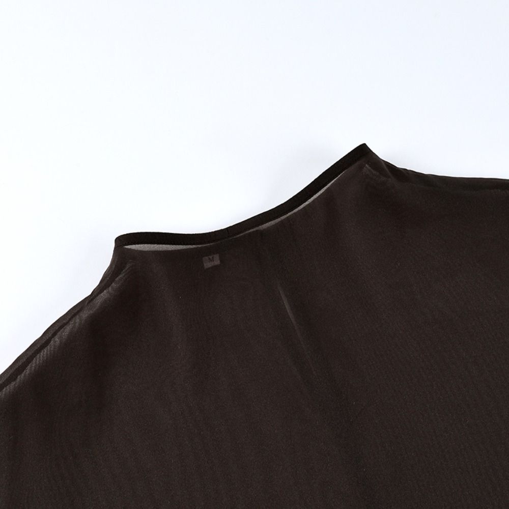 Elegant Long Sleeve Mesh Blous - đánh giá và giá Wrap Blouse Chiffon