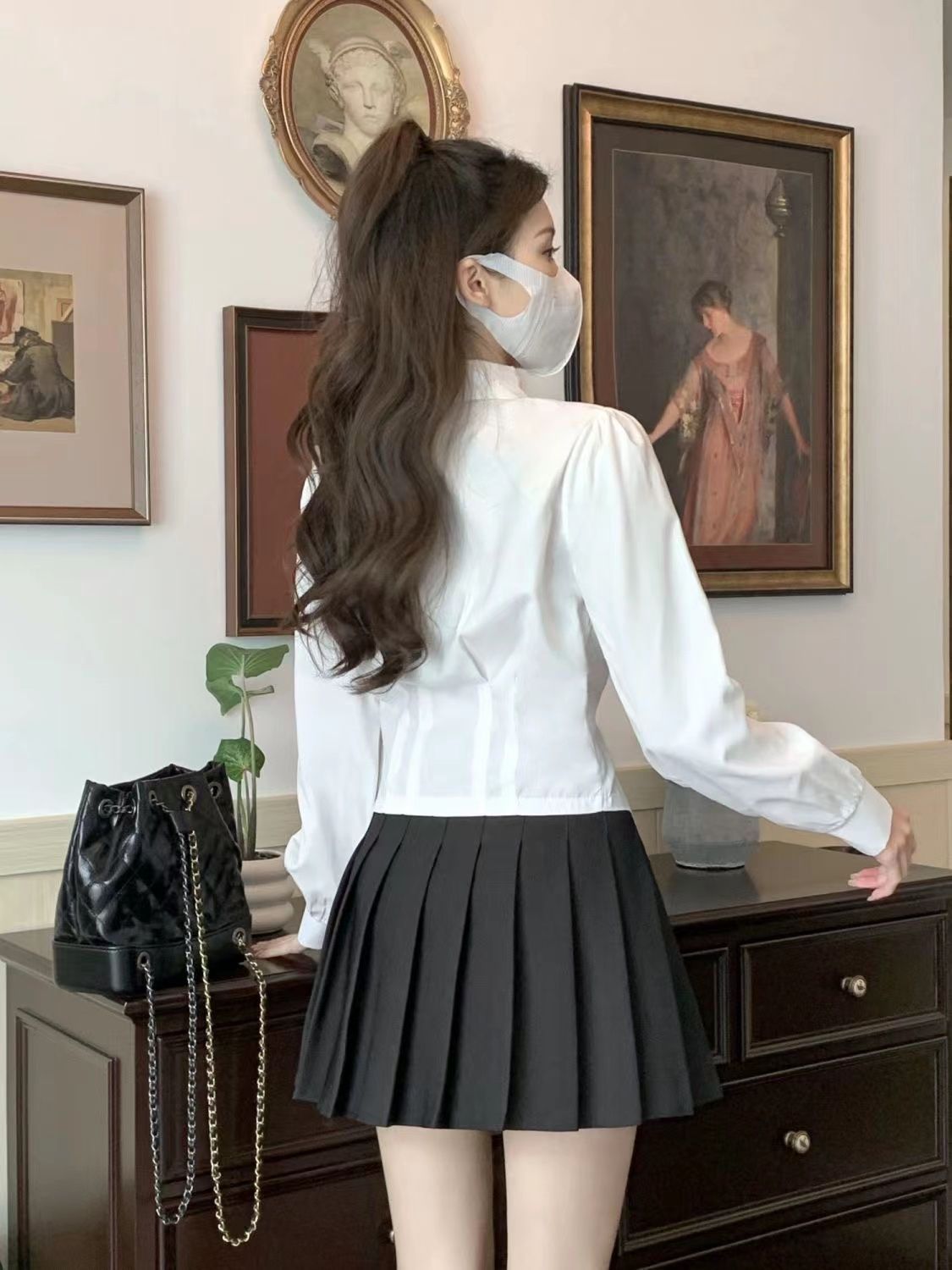 2000s White Long sleeve Vintag - đánh giá và giá Wrap Blouse Chiffon