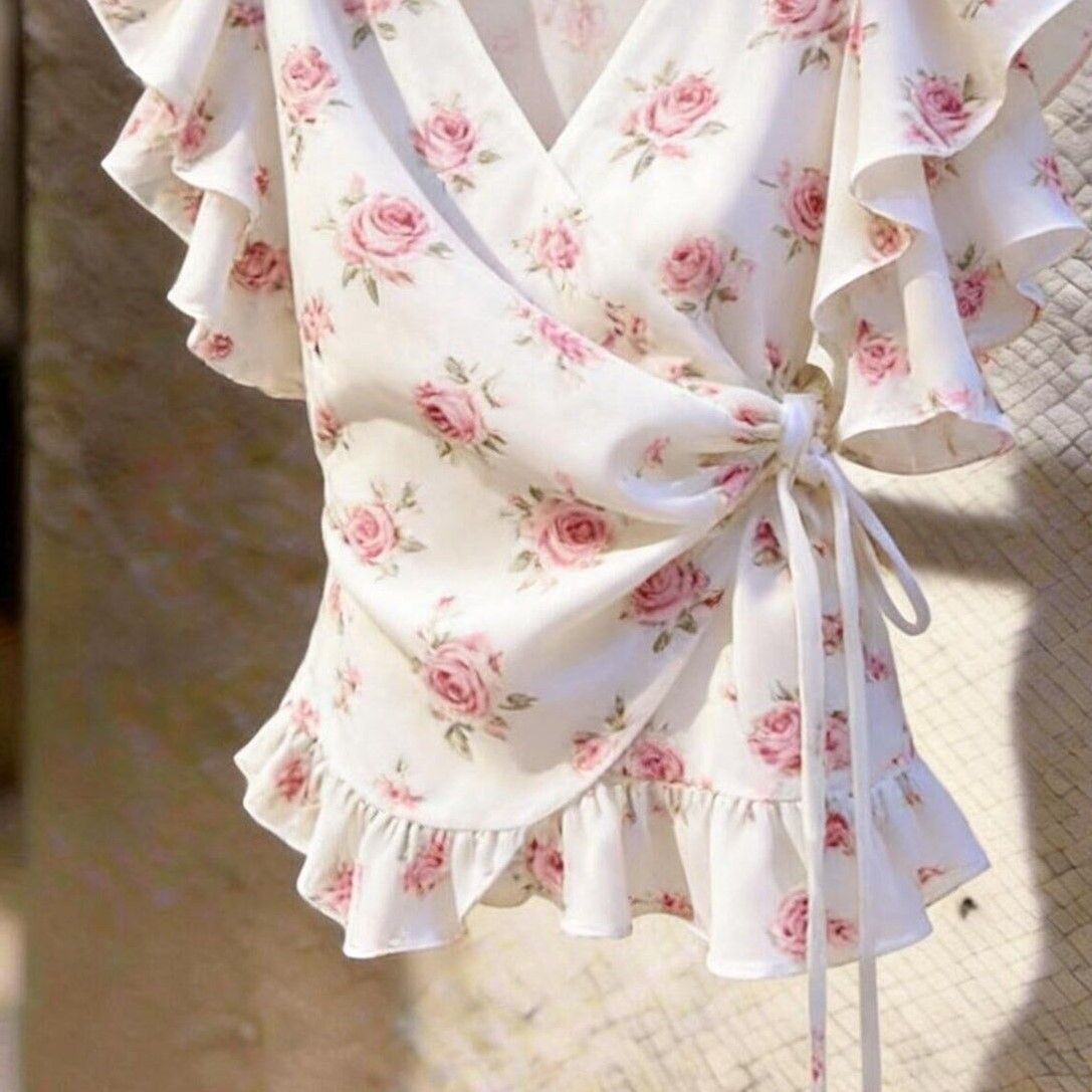 Women V Neck Wrap Chiffon Blou - đánh giá và giá Wrap Blouse Chiffon