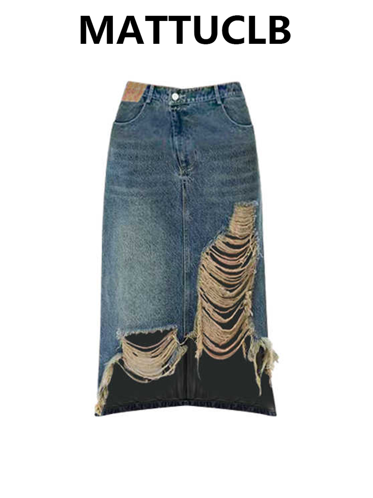 Women 2000s Midi Skirt Ripped  - đánh giá và giá A-Line Skirt Midi