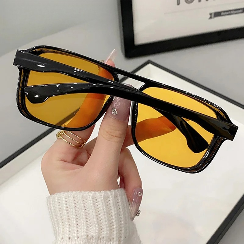 Square Double Bridges Sunglass - đánh giá và giá Women Fashion Glasses