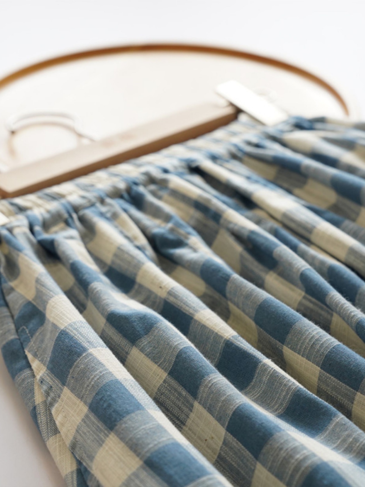 Loose Midi Blue Plaid Bamboo C - đánh giá và giá A-Line Skirt Midi