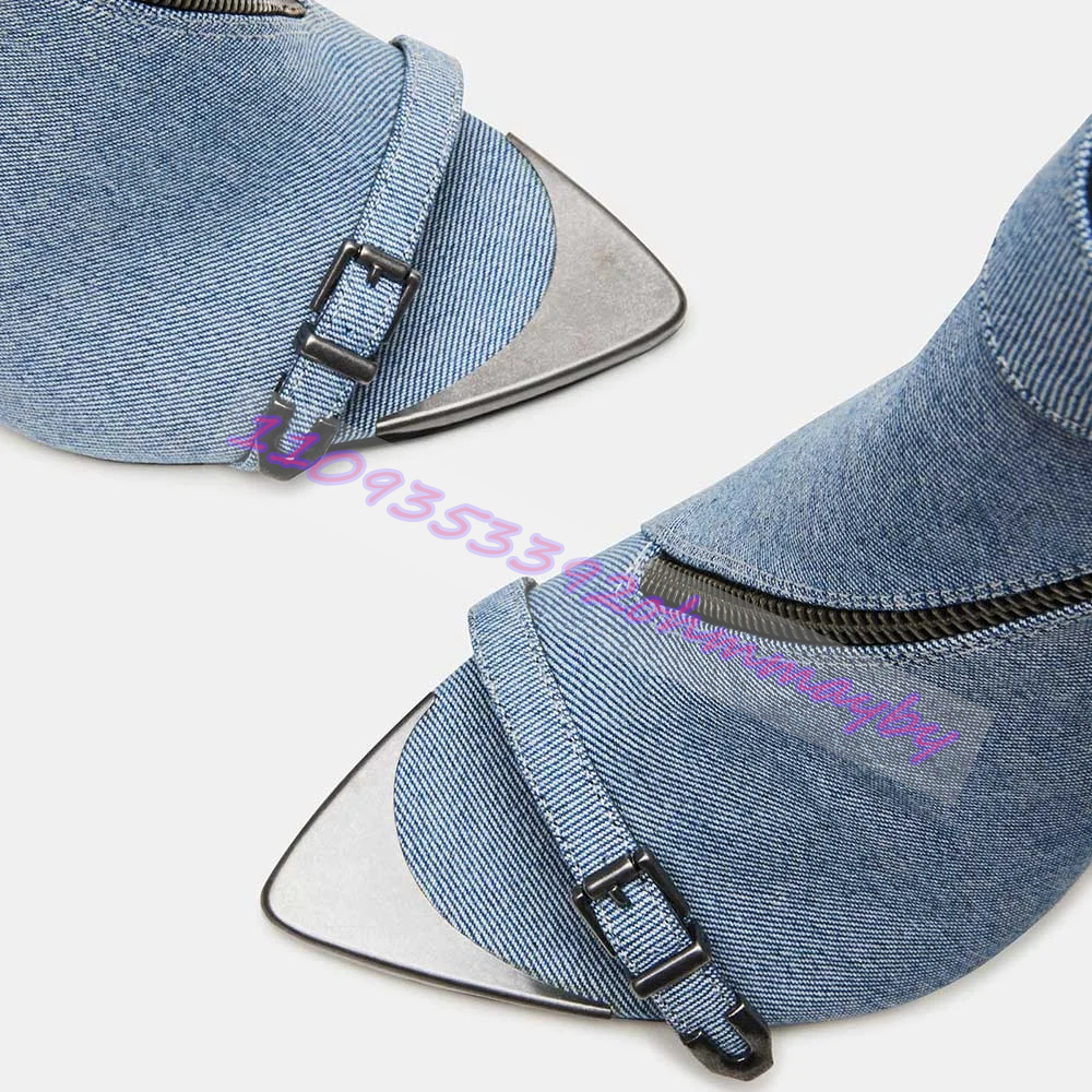 Summer Blue Denim Pointed-Toe  - đánh giá và giá Women'S Fashion Boots