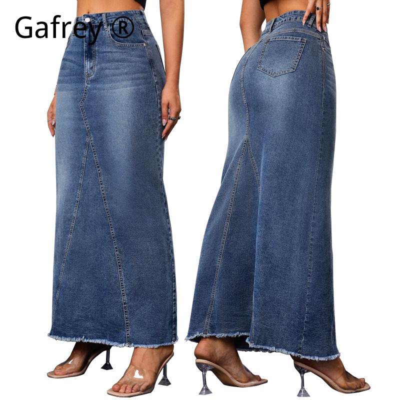 Women Denim Midi Skirt High Wa - đánh giá và giá A-Line Skirt Midi