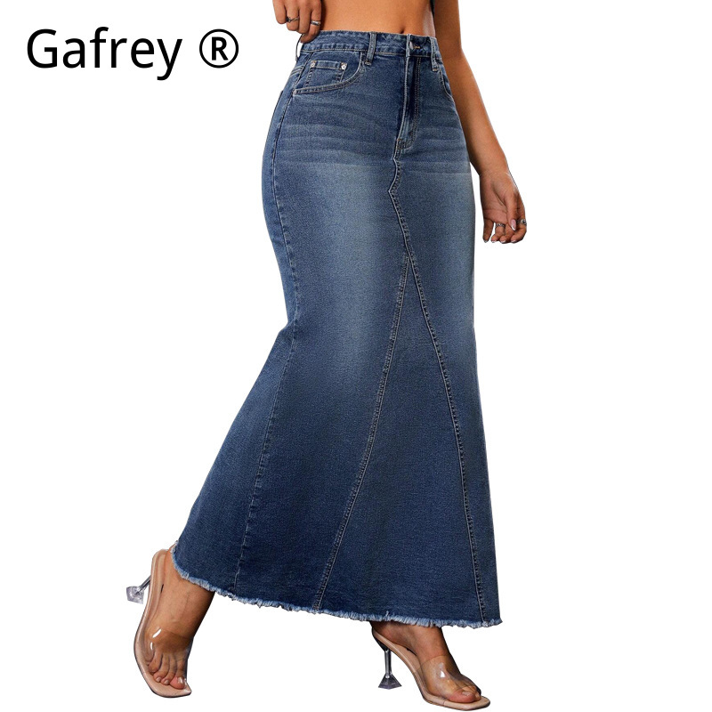 Women Denim Midi Skirt High Wa - đánh giá và giá A-Line Skirt Midi