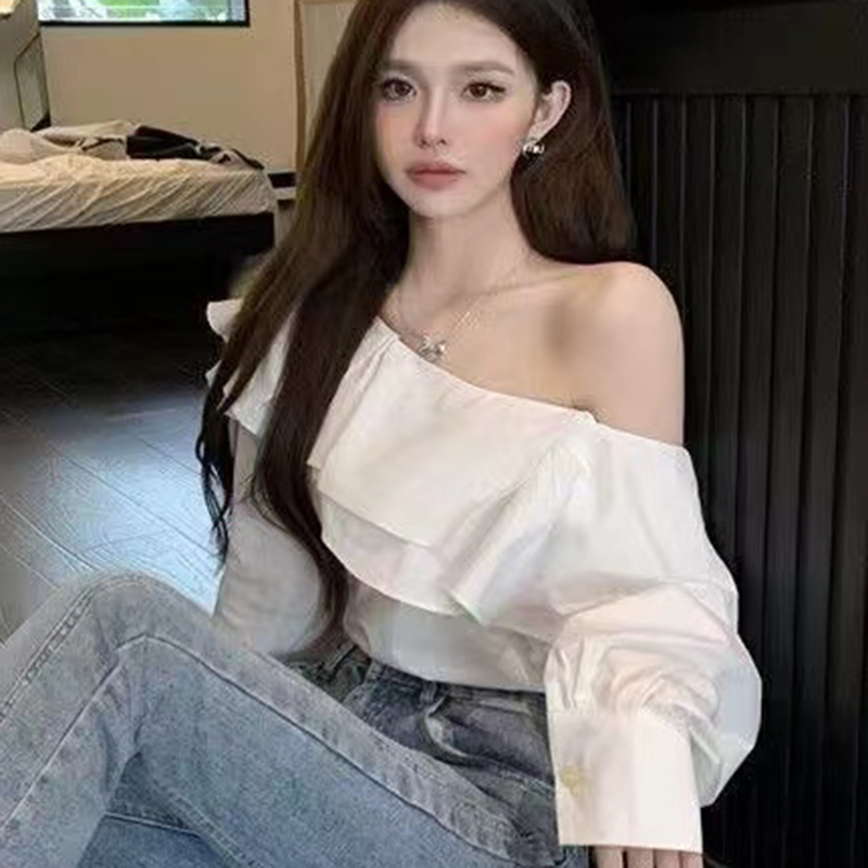 Vintage Ruffled Off Shoulder W - đánh giá và giá Wrap Blouse Chiffon