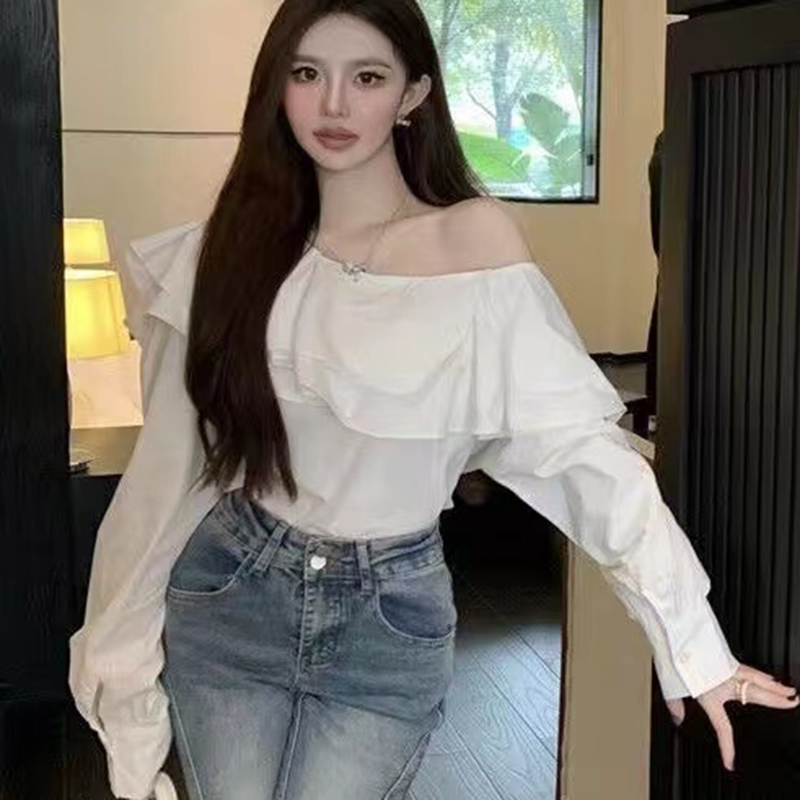 Vintage Ruffled Off Shoulder W - đánh giá và giá Wrap Blouse Chiffon