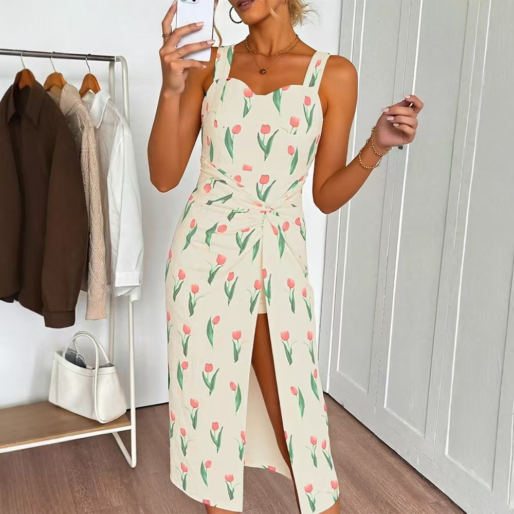 Fashionable Floral Print Crop  - đánh giá và giá A-Line Skirt Midi