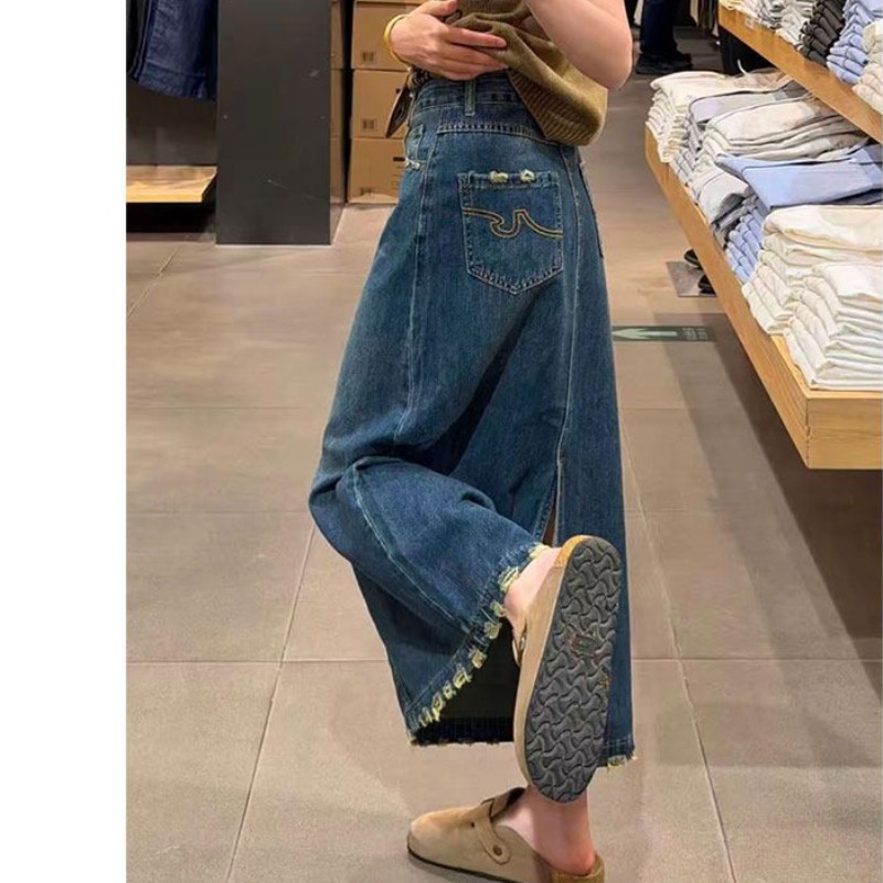 Ruffle Hem Embroidered Word De - đánh giá và giá A-Line Skirt Midi
