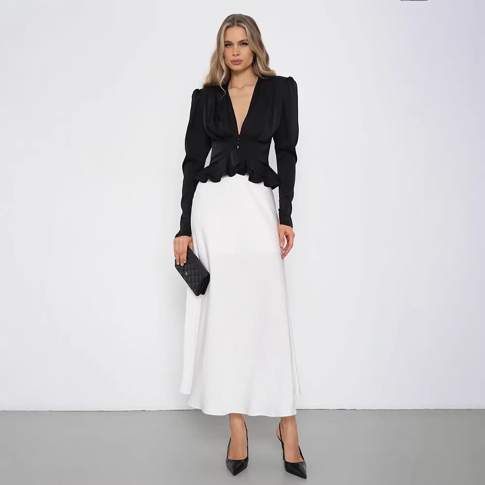 Women Blouse V Neck Long Sleev - đánh giá và giá Wrap Blouse Chiffon