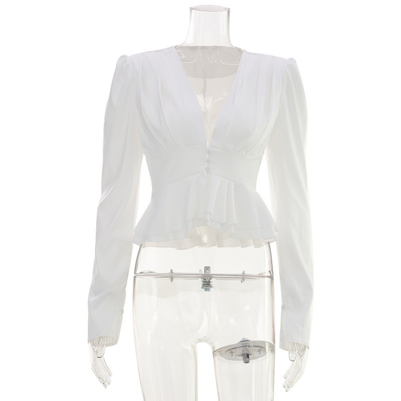 Women Blouse V Neck Long Sleev - đánh giá và giá Wrap Blouse Chiffon