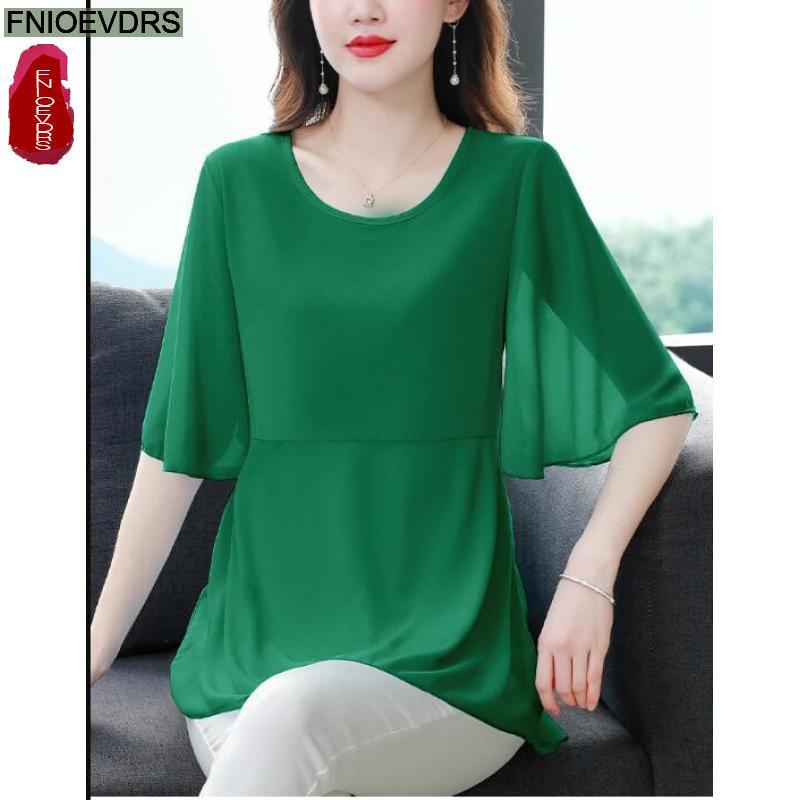 M-4XL Loose Clothes 2023 Women - đánh giá và giá Wrap Blouse Chiffon