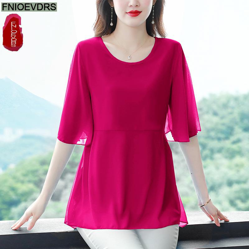M-4XL Loose Clothes 2023 Women - đánh giá và giá Wrap Blouse Chiffon