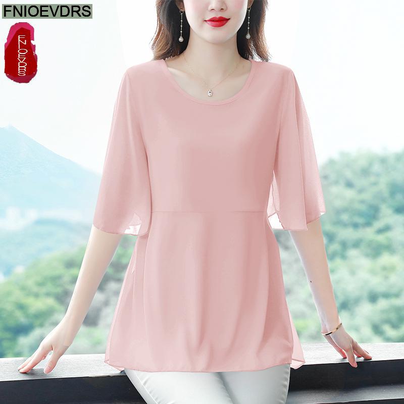 M-4XL Loose Clothes 2023 Women - đánh giá và giá Wrap Blouse Chiffon